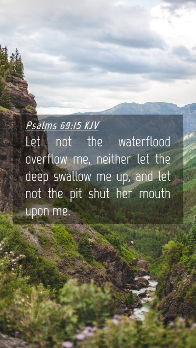 Picture 04 - Psalms 69:15 KJV Mobile Phone Wallpaper - Let not the waterflood overflow me, neither let - Mobile Bible Verse Wallpaper