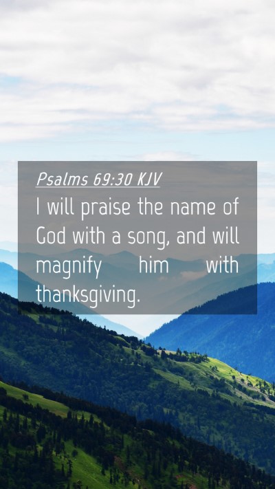 Picture 04 - Psalms 69:30 KJV Mobile Phone Wallpaper - I will praise the name of God with a song, and - Mobile Bible Verse Wallpaper