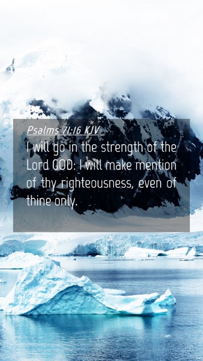 Picture 04 - Psalms 71:16 KJV Mobile Phone Wallpaper - I will go in the strength of the Lord GOD: I will - Mobile Bible Verse Wallpaper