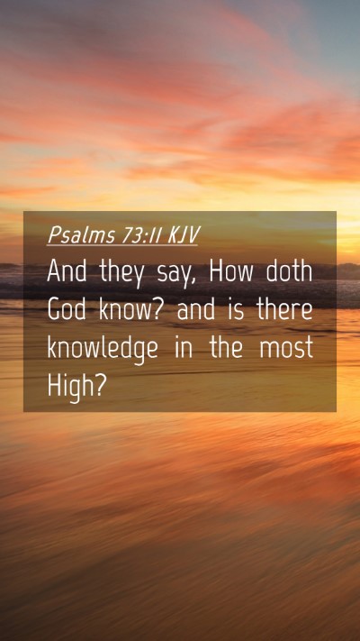 Picture 04 - Psalms 73:11 KJV Mobile Phone Wallpaper - And they say, How doth God know? and is there - Mobile Bible Verse Wallpaper