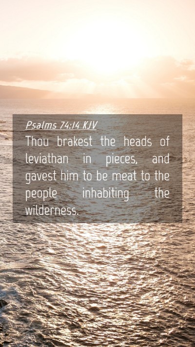 Picture 04 - Psalms 74:14 KJV Mobile Phone Wallpaper - Thou brakest the heads of leviathan in pieces, - Mobile Bible Verse Wallpaper