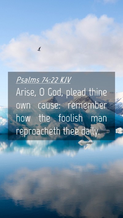 Picture 04 - Psalms 74:22 KJV Mobile Phone Wallpaper - Arise, O God, plead thine own cause: remember how - Mobile Bible Verse Wallpaper