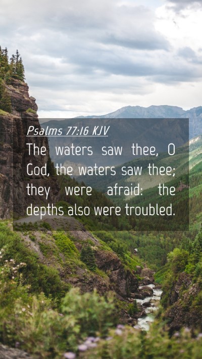 Picture 04 - Psalms 77:16 KJV Mobile Phone Wallpaper - The waters saw thee, O God, the waters saw thee; - Mobile Bible Verse Wallpaper