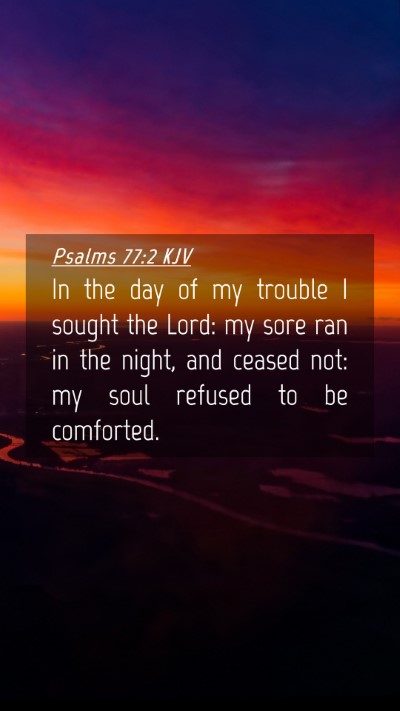 Picture 04 - Psalms 77:2 KJV Mobile Phone Wallpaper - In the day of my trouble I sought the Lord: my - Mobile Bible Verse Wallpaper