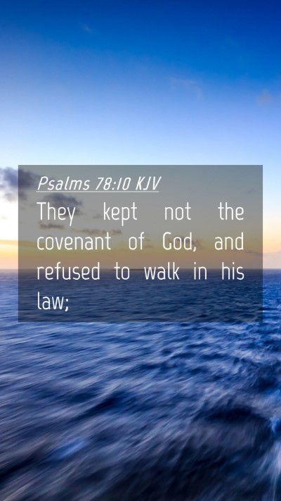 Picture 04 - Psalms 78:10 KJV Mobile Phone Wallpaper - They kept not the covenant of God, and refused to - Mobile Bible Verse Wallpaper