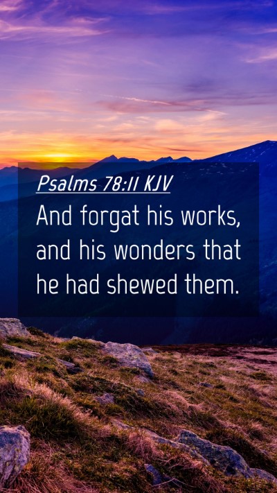 Picture 04 - Psalms 78:11 KJV Mobile Phone Wallpaper - And forgat his works, and his wonders that he had - Mobile Bible Verse Wallpaper