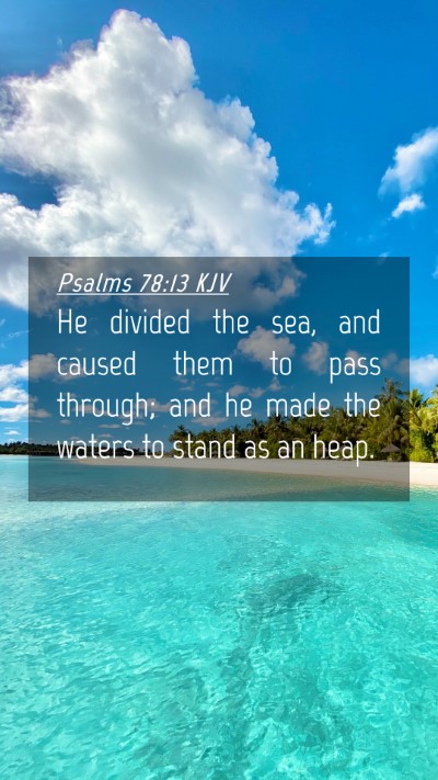 Picture 04 - Psalms 78:13 KJV Mobile Phone Wallpaper - He divided the sea, and caused them to pass - Mobile Bible Verse Wallpaper