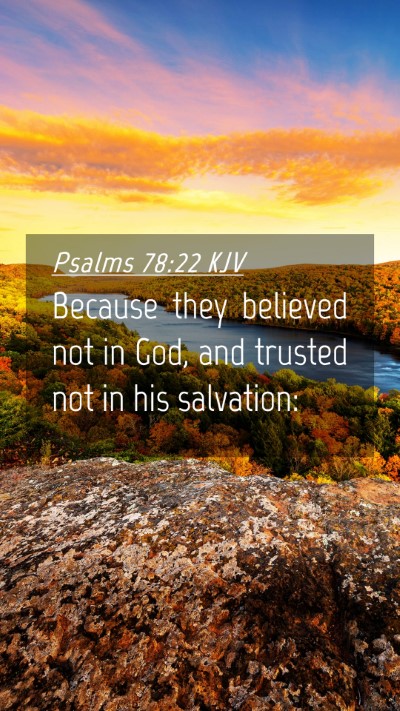 Picture 04 - Psalms 78:22 KJV Mobile Phone Wallpaper - Because they believed not in God, and trusted not - Mobile Bible Verse Wallpaper