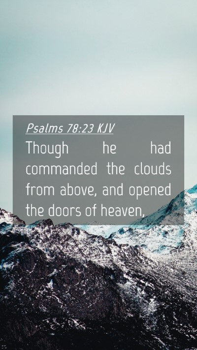 Picture 04 - Psalms 78:23 KJV Mobile Phone Wallpaper - Though he had commanded the clouds from above, - Mobile Bible Verse Wallpaper