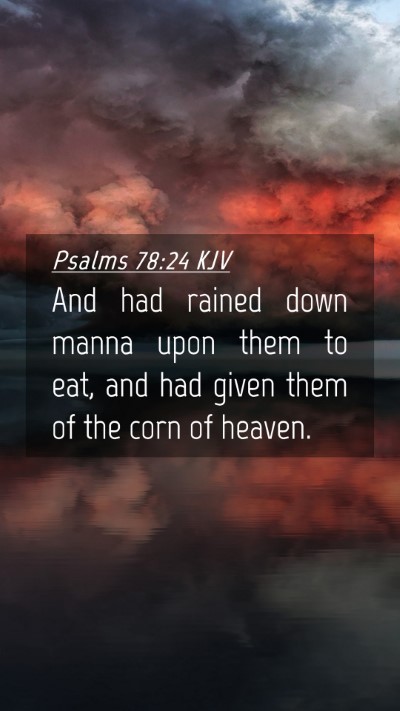 Picture 04 - Psalms 78:24 KJV Mobile Phone Wallpaper - And had rained down manna upon them to eat, and - Mobile Bible Verse Wallpaper