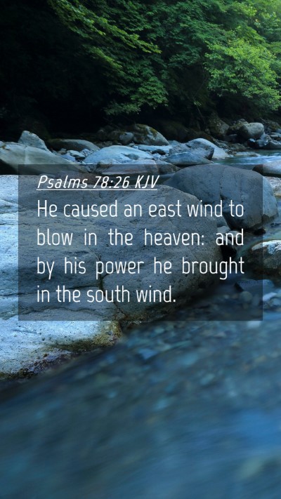 Picture 04 - Psalms 78:26 KJV Mobile Phone Wallpaper - He caused an east wind to blow in the heaven: and - Mobile Bible Verse Wallpaper
