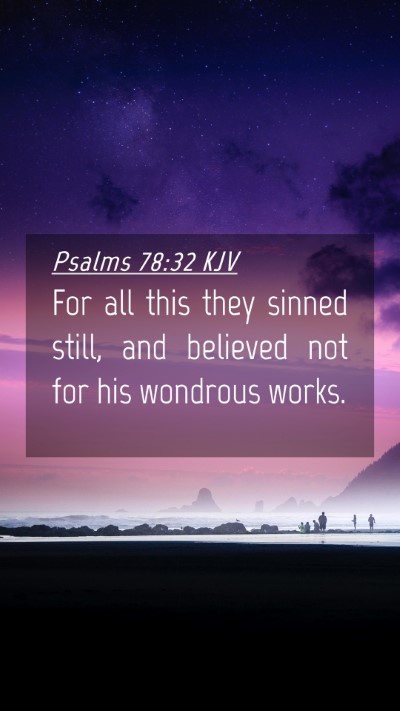Picture 04 - Psalms 78:32 KJV Mobile Phone Wallpaper - For all this they sinned still, and believed not - Mobile Bible Verse Wallpaper