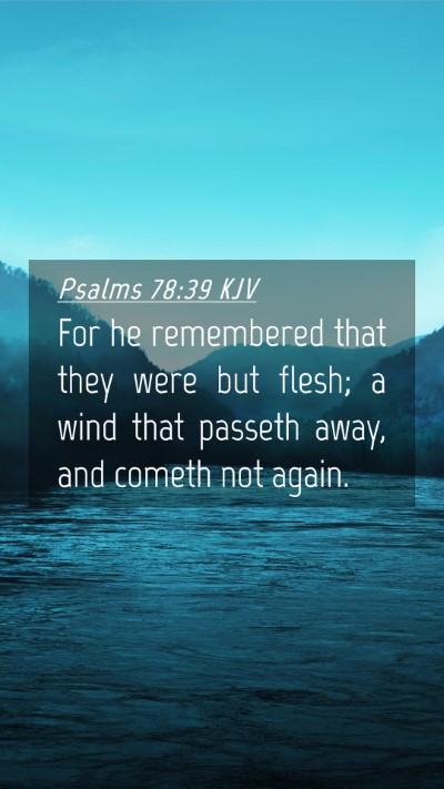Picture 04 - Psalms 78:39 KJV Mobile Phone Wallpaper - For he remembered that they were but flesh; a - Mobile Bible Verse Wallpaper