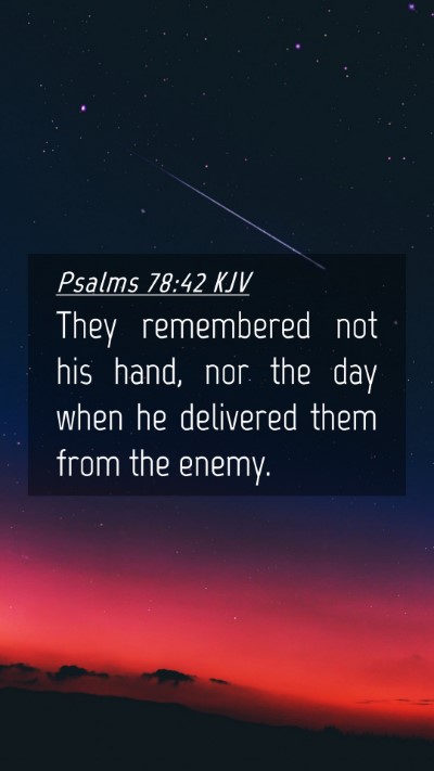 Picture 04 - Psalms 78:42 KJV Mobile Phone Wallpaper - They remembered not his hand, nor the day when he - Mobile Bible Verse Wallpaper