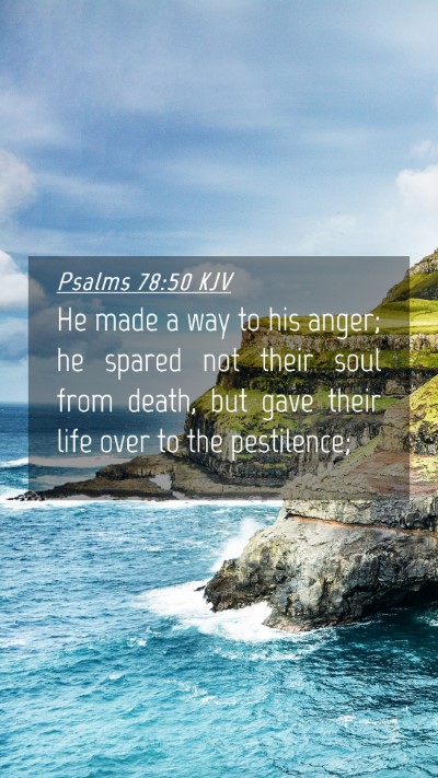 Picture 04 - Psalms 78:50 KJV Mobile Phone Wallpaper - He made a way to his anger; he spared not their - Mobile Bible Verse Wallpaper