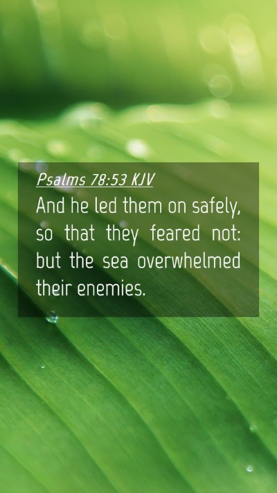 Picture 04 - Psalms 78:53 KJV Mobile Phone Wallpaper - And he led them on safely, so that they feared - Mobile Bible Verse Wallpaper