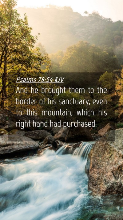 Picture 04 - Psalms 78:54 KJV Mobile Phone Wallpaper - And he brought them to the border of his - Mobile Bible Verse Wallpaper