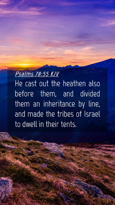 Picture 04 - Psalms 78:55 KJV Mobile Phone Wallpaper - He cast out the heathen also before them, and - Mobile Bible Verse Wallpaper