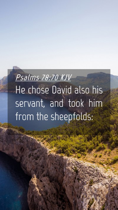 Picture 04 - Psalms 78:70 KJV Mobile Phone Wallpaper - He chose David also his servant, and took him - Mobile Bible Verse Wallpaper