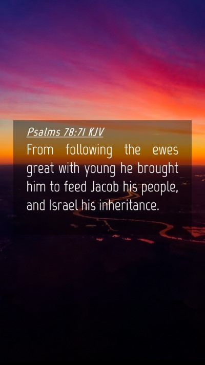 Picture 04 - Psalms 78:71 KJV Mobile Phone Wallpaper - From following the ewes great with young he - Mobile Bible Verse Wallpaper