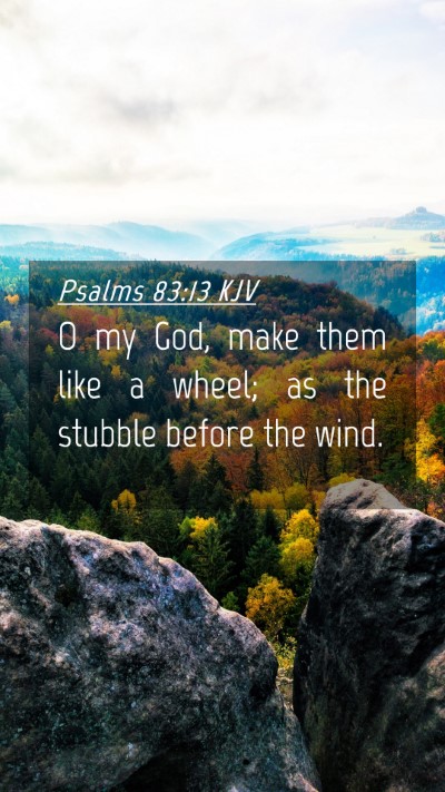Picture 04 - Psalms 83:13 KJV Mobile Phone Wallpaper - O my God, make them like a wheel; as the stubble - Mobile Bible Verse Wallpaper
