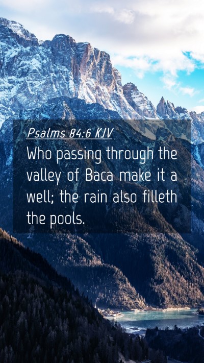Picture 04 - Psalms 84:6 KJV Mobile Phone Wallpaper - Who passing through the valley of Baca make it a - Mobile Bible Verse Wallpaper