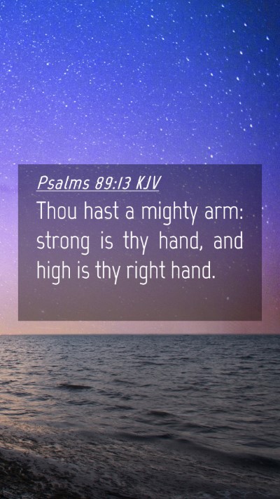 Picture 04 - Psalms 89:13 KJV Mobile Phone Wallpaper - Thou hast a mighty arm: strong is thy hand, and - Mobile Bible Verse Wallpaper