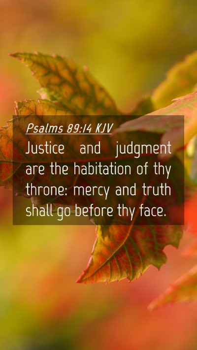 Picture 04 - Psalms 89:14 KJV Mobile Phone Wallpaper - Justice and judgment are the habitation of thy - Mobile Bible Verse Wallpaper