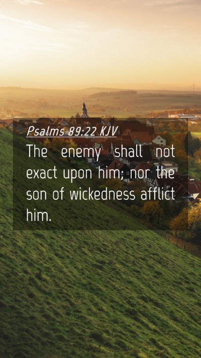 Picture 04 - Psalms 89:22 KJV Mobile Phone Wallpaper - The enemy shall not exact upon him; nor the son - Mobile Bible Verse Wallpaper