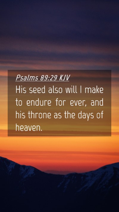Picture 04 - Psalms 89:29 KJV Mobile Phone Wallpaper - His seed also will I make to endure for ever, and - Mobile Bible Verse Wallpaper