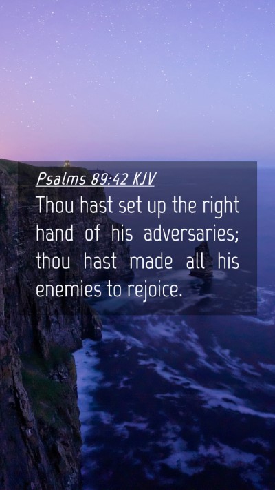 Picture 04 - Psalms 89:42 KJV Mobile Phone Wallpaper - Thou hast set up the right hand of his - Mobile Bible Verse Wallpaper