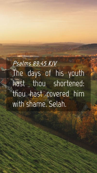 Picture 04 - Psalms 89:45 KJV Mobile Phone Wallpaper - The days of his youth hast thou shortened: thou - Mobile Bible Verse Wallpaper