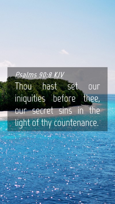 Picture 04 - Psalms 90:8 KJV Mobile Phone Wallpaper - Thou hast set our iniquities before thee, our - Mobile Bible Verse Wallpaper