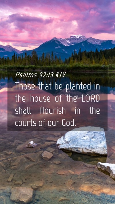 Picture 04 - Psalms 92:13 KJV Mobile Phone Wallpaper - Those that be planted in the house of the LORD - Mobile Bible Verse Wallpaper