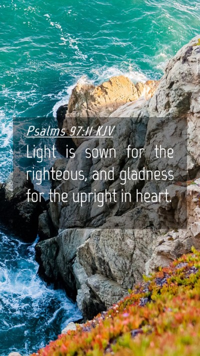Picture 04 - Psalms 97:11 KJV Mobile Phone Wallpaper - Light is sown for the righteous, and gladness for - Mobile Bible Verse Wallpaper