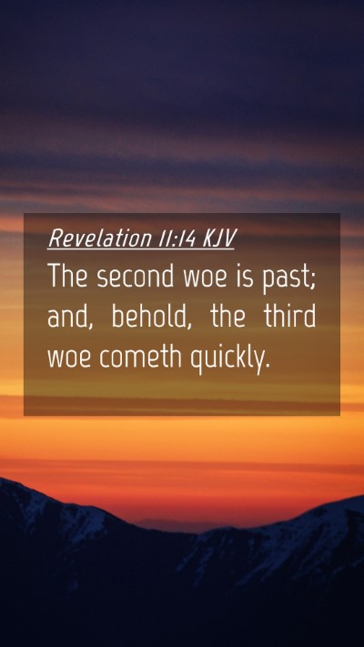 Picture 04 - Revelation 11:14 KJV Mobile Phone Wallpaper - The second woe is past; and, behold, the third - Mobile Bible Verse Wallpaper