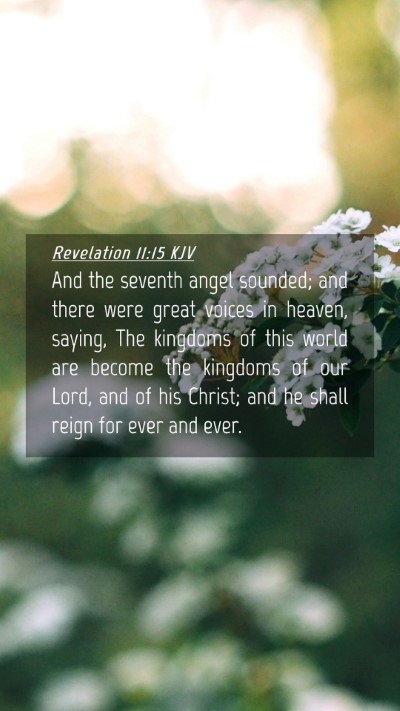 Picture 04 - Revelation 11:15 KJV Mobile Phone Wallpaper - And the seventh angel sounded; and there were - Mobile Bible Verse Wallpaper