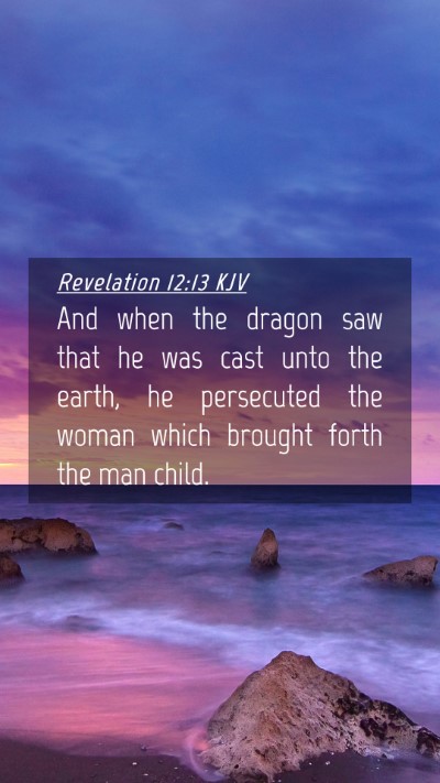 Picture 04 - Revelation 12:13 KJV Mobile Phone Wallpaper - And when the dragon saw that he was cast unto the - Mobile Bible Verse Wallpaper