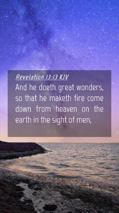 Picture 04 - Revelation 13:13 KJV Mobile Phone Wallpaper - And he doeth great wonders, so that he maketh - Mobile Bible Verse Wallpaper