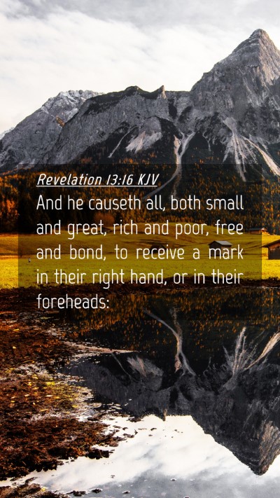 Picture 04 - Revelation 13:16 KJV Mobile Phone Wallpaper - And he causeth all, both small and great, rich - Mobile Bible Verse Wallpaper