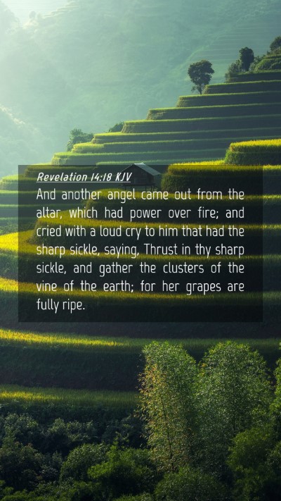 Picture 04 - Revelation 14:18 KJV Mobile Phone Wallpaper - And another angel came out from the altar, which - Mobile Bible Verse Wallpaper