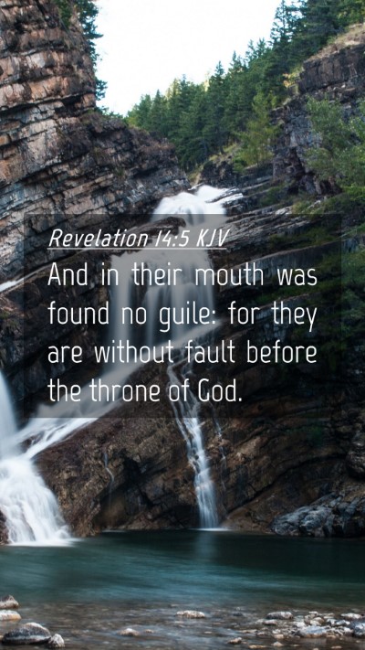 Picture 04 - Revelation 14:5 KJV Mobile Phone Wallpaper - And in their mouth was found no guile: for they - Mobile Bible Verse Wallpaper