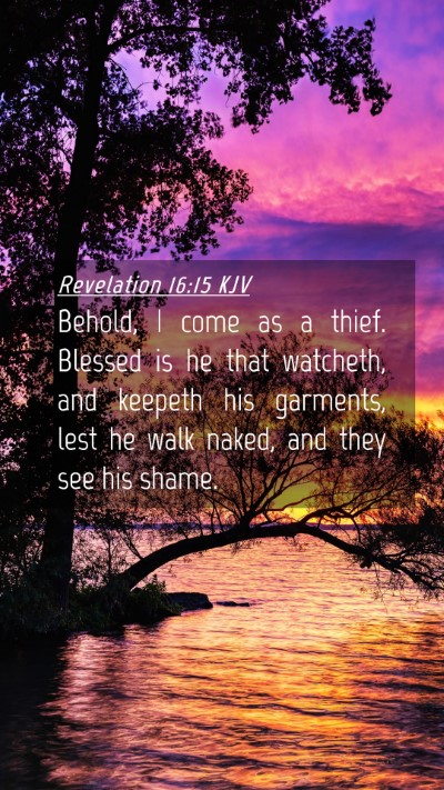 Picture 04 - Revelation 16:15 KJV Mobile Phone Wallpaper - Behold, I come as a thief. Blessed is he that - Mobile Bible Verse Wallpaper