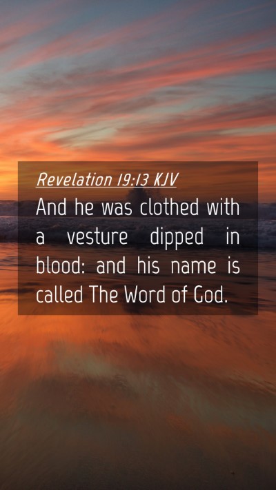 Picture 04 - Revelation 19:13 KJV Mobile Phone Wallpaper - And he was clothed with a vesture dipped in - Mobile Bible Verse Wallpaper