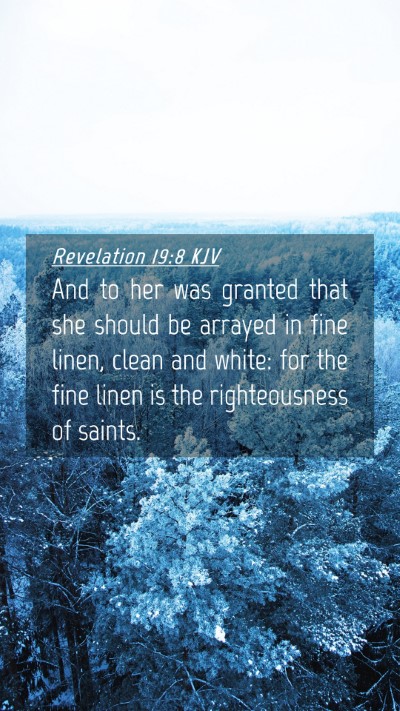 Picture 04 - Revelation 19:8 KJV Mobile Phone Wallpaper - And to her was granted that she should be arrayed - Mobile Bible Verse Wallpaper