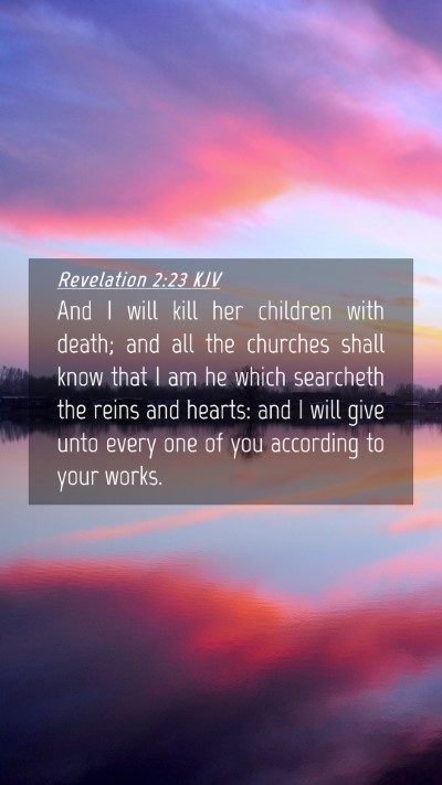 Picture 04 - Revelation 2:23 KJV Mobile Phone Wallpaper - And I will kill her children with death; and all - Mobile Bible Verse Wallpaper