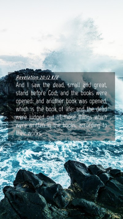 Picture 04 - Revelation 20:12 KJV Mobile Phone Wallpaper - And I saw the dead, small and great, stand before - Mobile Bible Verse Wallpaper