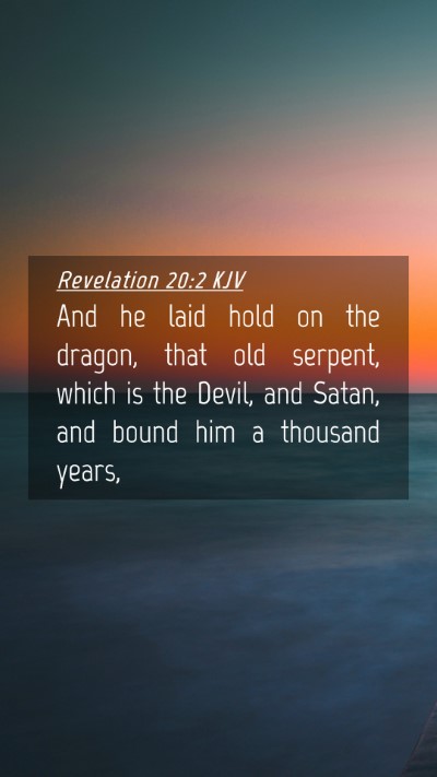 Picture 04 - Revelation 20:2 KJV Mobile Phone Wallpaper - And he laid hold on the dragon, that old serpent, - Mobile Bible Verse Wallpaper