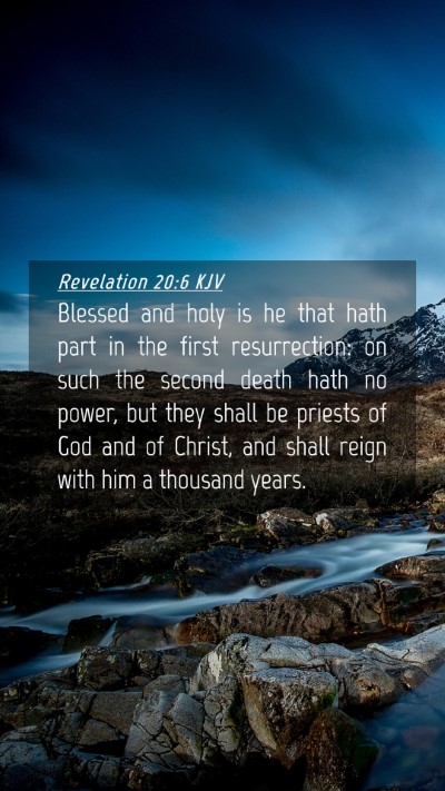 Picture 04 - Revelation 20:6 KJV Mobile Phone Wallpaper - Blessed and holy is he that hath part in the - Mobile Bible Verse Wallpaper