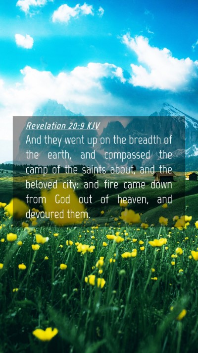 Picture 04 - Revelation 20:9 KJV Mobile Phone Wallpaper - And they went up on the breadth of the earth, and - Mobile Bible Verse Wallpaper